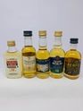 5 X 12 YEAR OLD WHISKY MINIATURES 