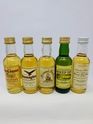5 X WHISKY MINIATURES 5 X WHISKY MINIATURES