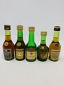 5 X ASSTD COGNAC / BRANDY MINIATURES 