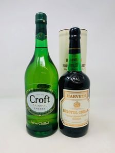 CROFT SHERRY AND HARVEYS BRISTOL CREAM
