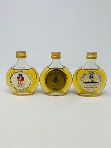 3 X WHISKY MINIATURES (ROUNDS)