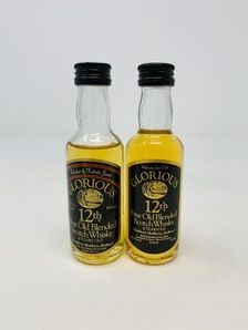 2 X GLORIOUS 12 YEAR OLD WHISKY MINIATURES 
