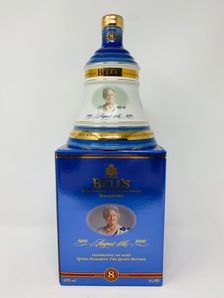 BELLS DECANTER "CELEBRATING 100 YEARS QUEEN ELIZABETH THE QUEEN MOTHER" BELLS DECANTER "CELEBRATING 100 YEARS QUEEN ELIZABETH THE QUEEN MOTHER"