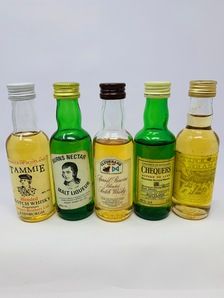 5 X WHISKY MINIATURES 5 X WHISKY MINIATURES