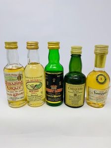 5 X WHISKY MINIATURES 