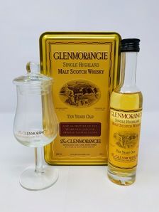 GLENMORANGIE 10 YEAR OLD WHISKY MINIATURE & NOSING GLASS PACK 