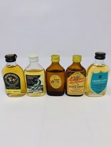 5 X WHISKY MINIATURES (FLATS)