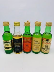 5 X WHISKY MINIATURES 5 X WHISKY MINIATURES
