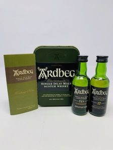 ARDBEG 10 & 17 YEAR OLD MINIATURES TIN ARDBEG 10 & 17 YEAR OLD MINIATURES TIN