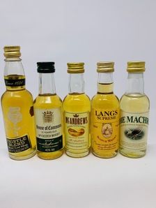 5 X WHISKY MINIATURES 