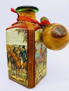 ITALIAN LEATHER 1895 FULL WHISKY DECANTER ITALIAN LEATHER 1895 FULL WHISKY DECANTER