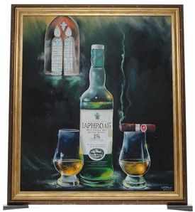 Peaty Perfection Laphroaig 18 Oil Painting