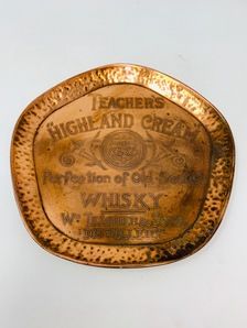 TEACHERS HIGHLAND CREAM COPPER SERVING TRAY