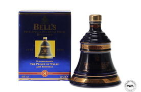 BELLS DECANTER 8 YEAR OLD "THE PRINCE OF WALES 50TH BIRTHDAY"