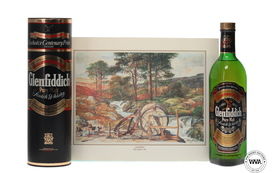 GLENFIDDICH PURE MALT 1980 s WITH EXCLUSIVE CENTENARY THE COOPERS ART PRINT
