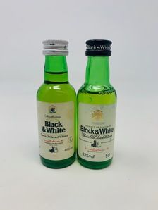 2 X ASSTD BLACK & WHITE WHISKY MINIATURES 