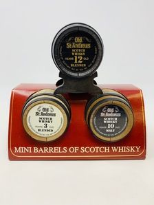 3 X OLD ST ANDREWS WHISKY BARREL MINIATURES 3 X OLD ST ANDREWS WHISKY BARREL MINIATURES
