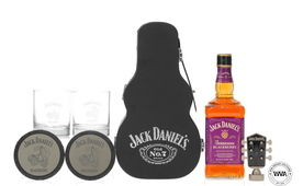 Jack Daniels Blackberry Guitar Case With Slate Mats Glasses
