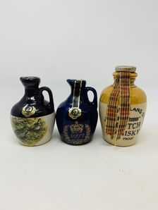 3 X ASSTD CERAMIC WHISKY MINIATURES 