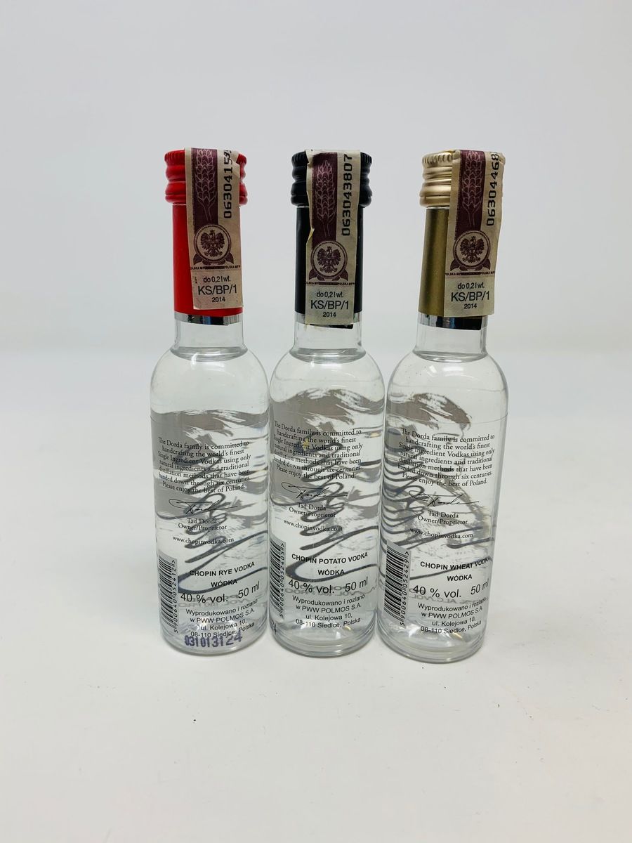3 X CHOPIN VODKA MINIATURES