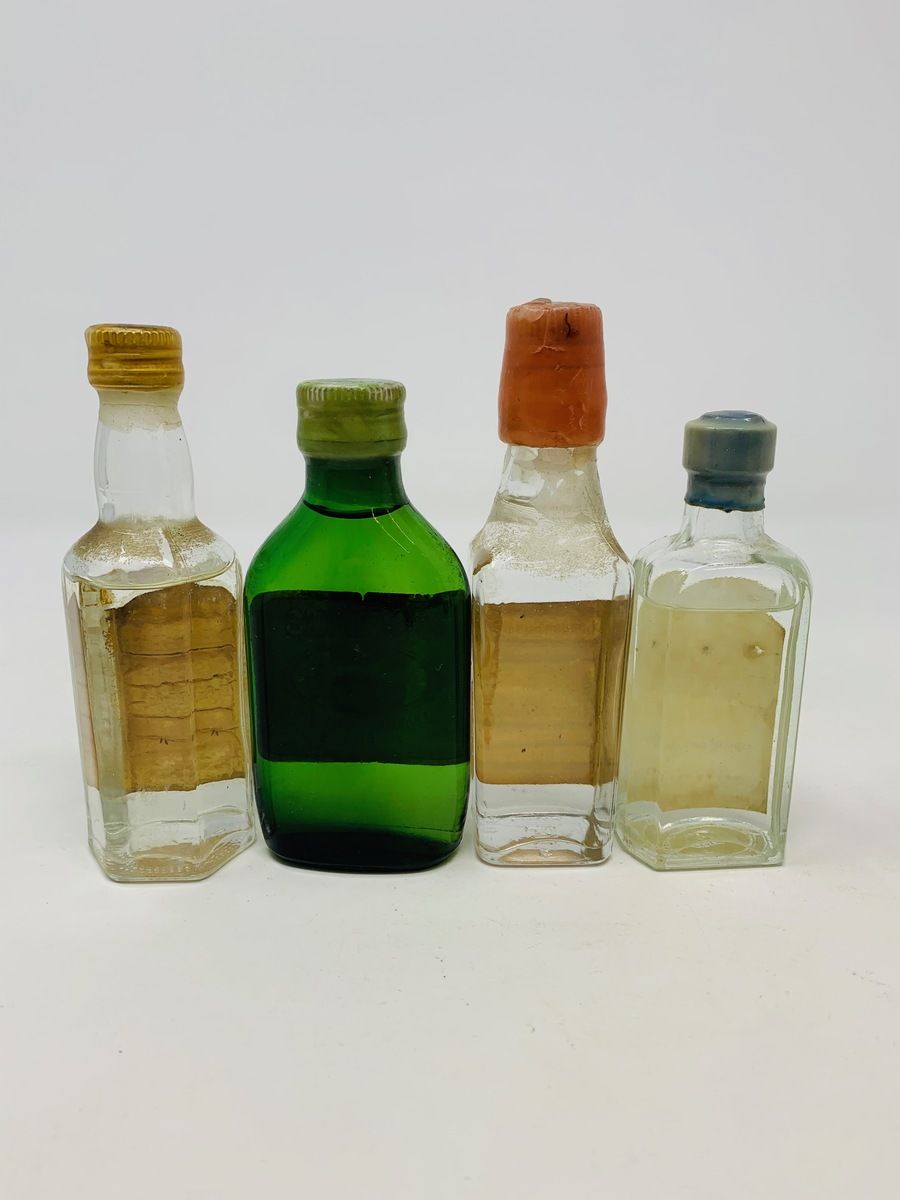 4 X OLD GIN MINIATURES