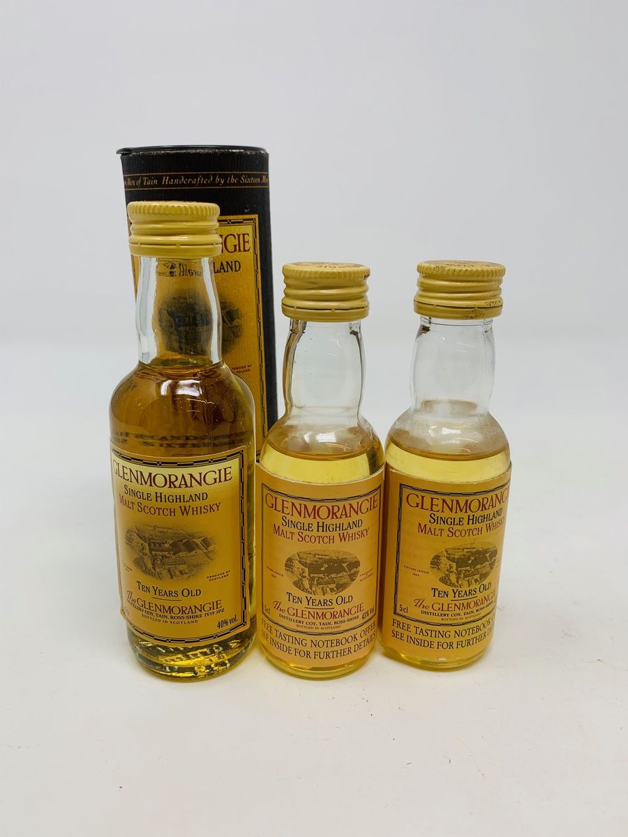 3 X GLENMORANGIE 10 YEAR OLD MINIATURES 