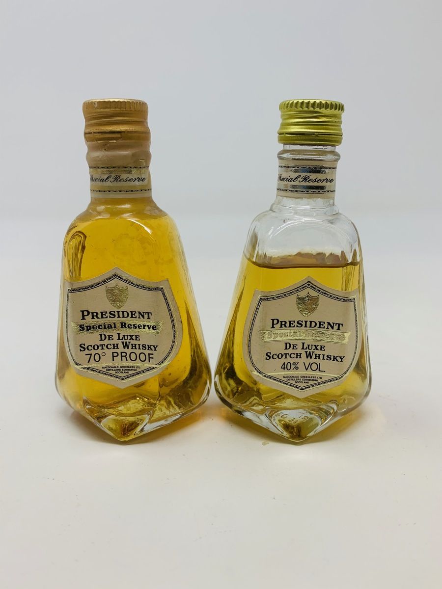 2 X PRESIDENT SPECIAL RESERVE MINIATURES