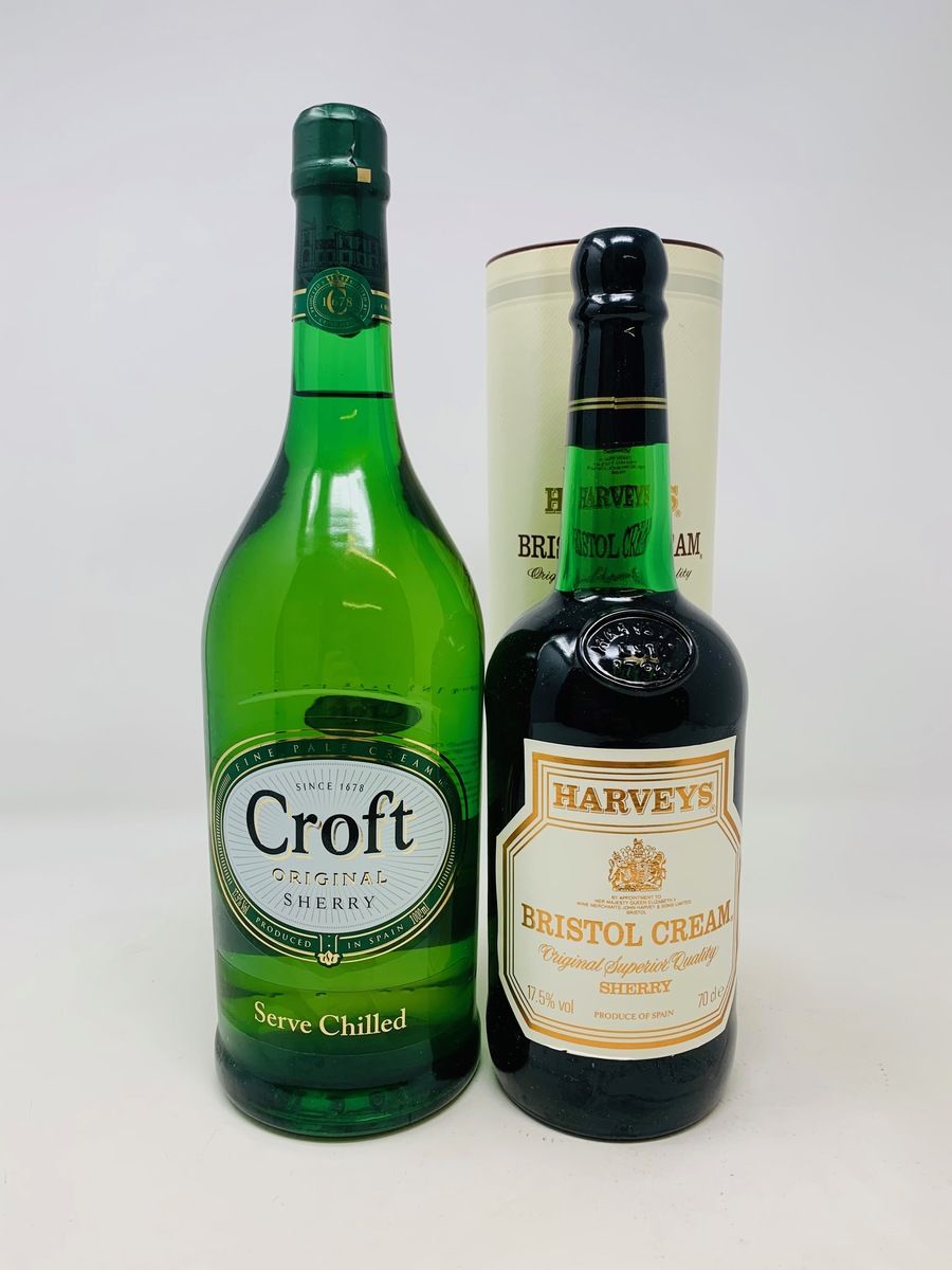CROFT SHERRY AND HARVEYS BRISTOL CREAM