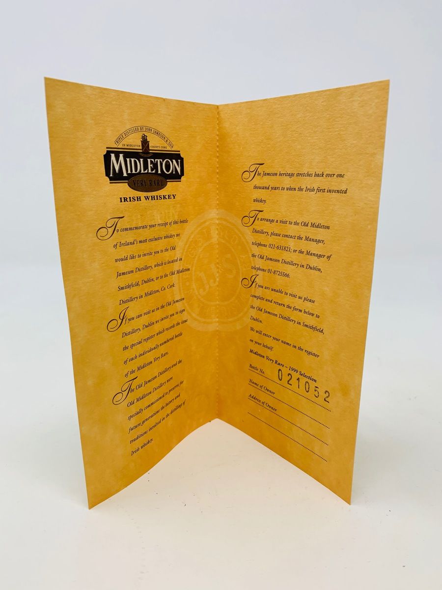 MIDLETON 1999 - VERY RARE COLLECTION IRISH WHISKEY 