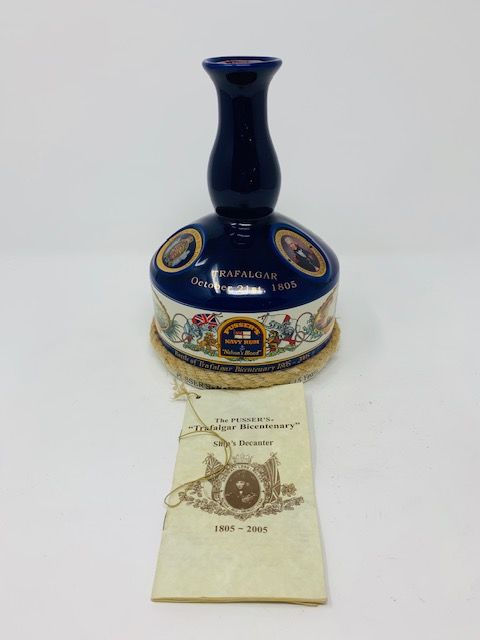 LOT 3073 - TRAFALGER BICENTENARY DECANTER OF PUSSERS NAVY RUM 1805 - 2005 (RESERVE PRICE £50.00)