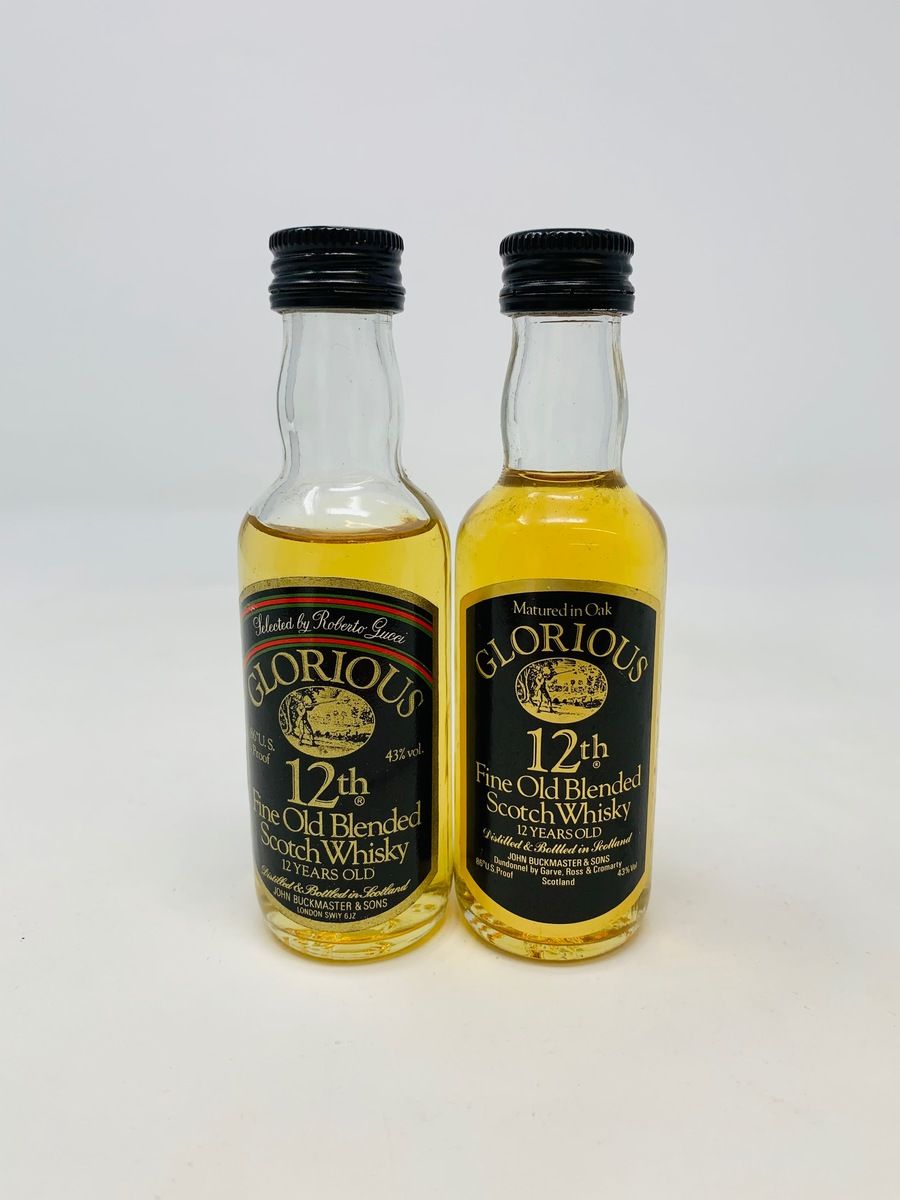 2 X GLORIOUS 12 YEAR OLD WHISKY MINIATURES 
