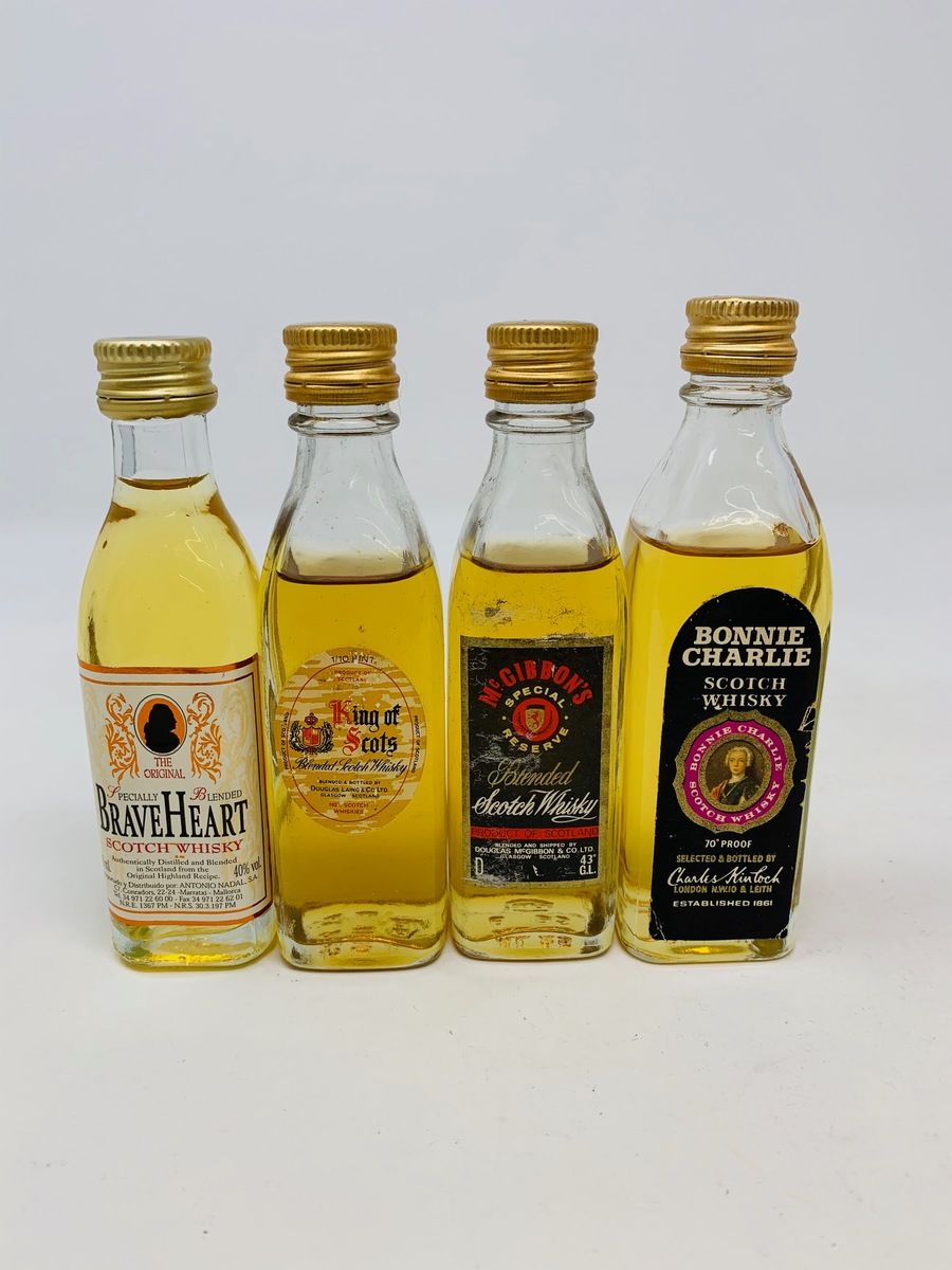 4 X WHISKY MINIATURES 