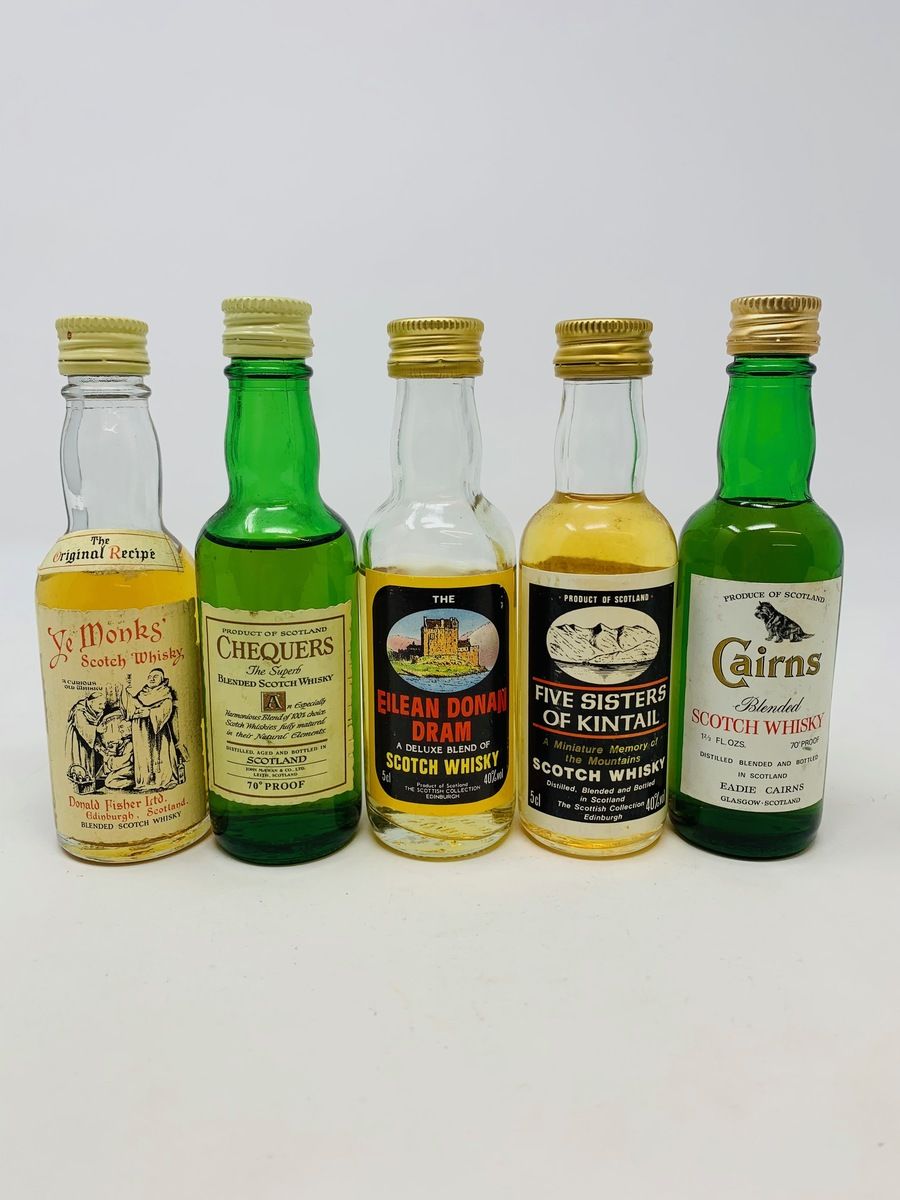 5 X WHISKY MINIATURES 