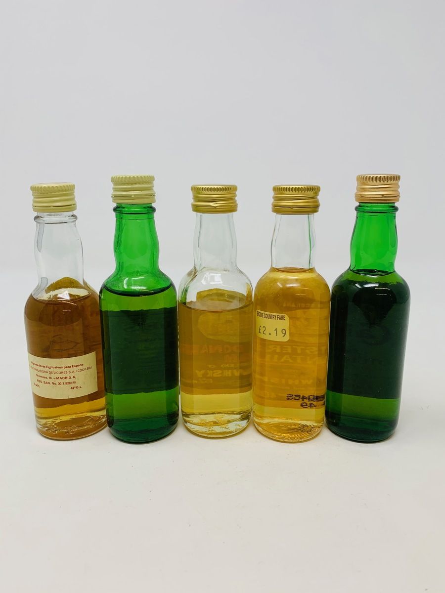5 X WHISKY MINIATURES 