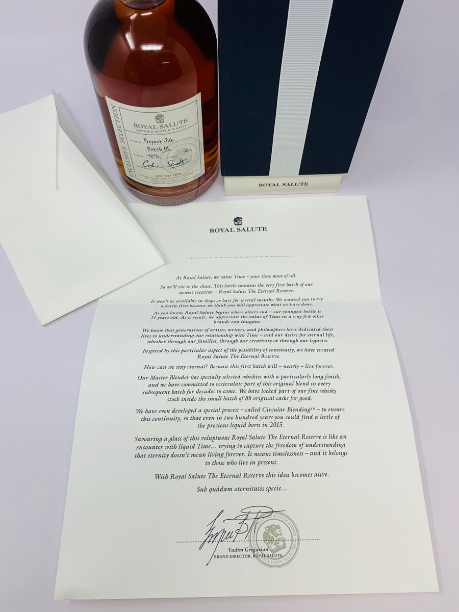 CHIVAS ROYAL SALUTE "PROJECT SILK" BATCH 1 NOT FOR SALE
