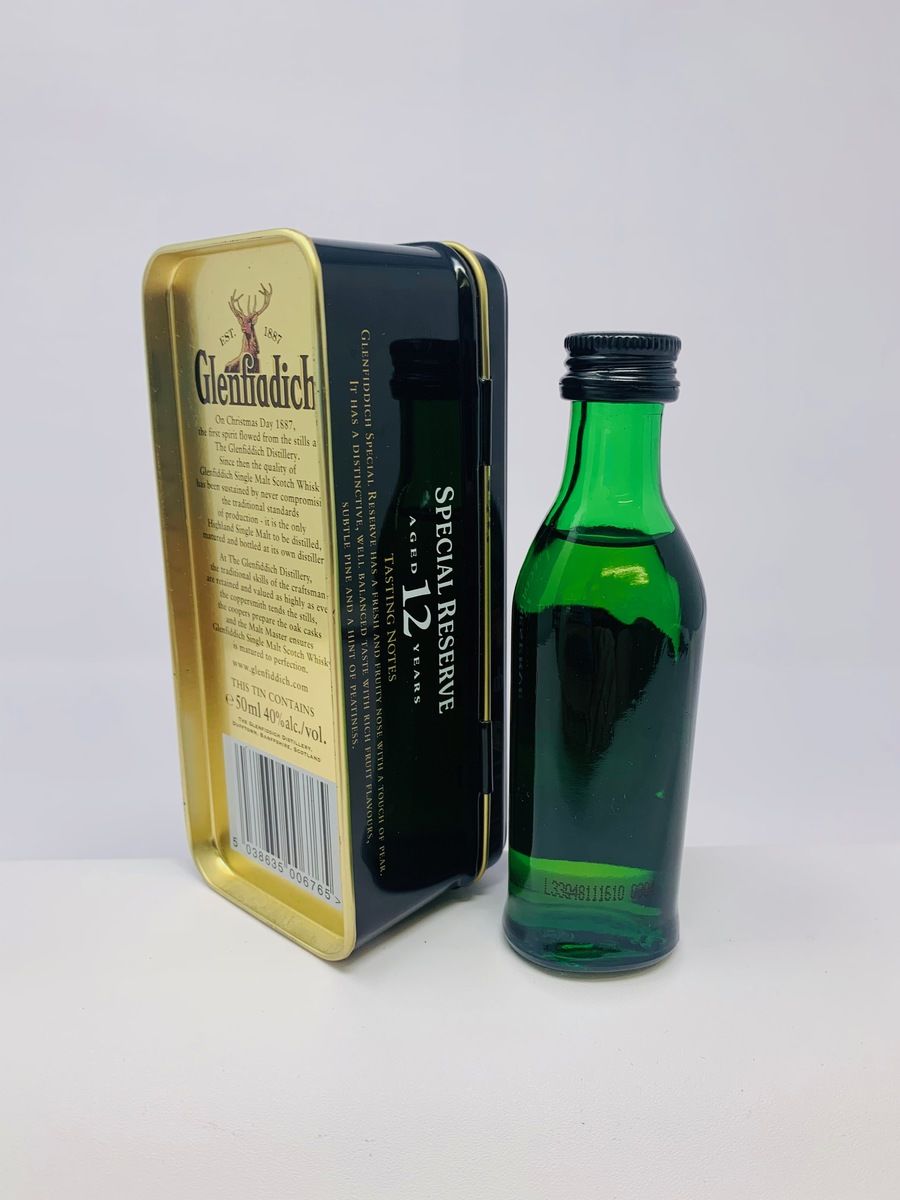 GLENFIDDICH 12 YEAR OLD MINIATURE WITH TIN