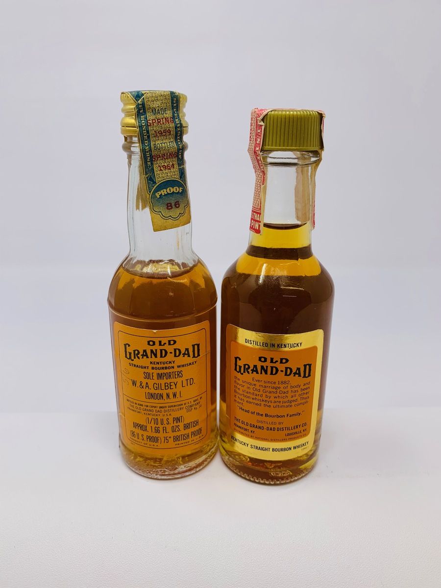 2 OLD GRAND DAD BOURBON MINIATURES