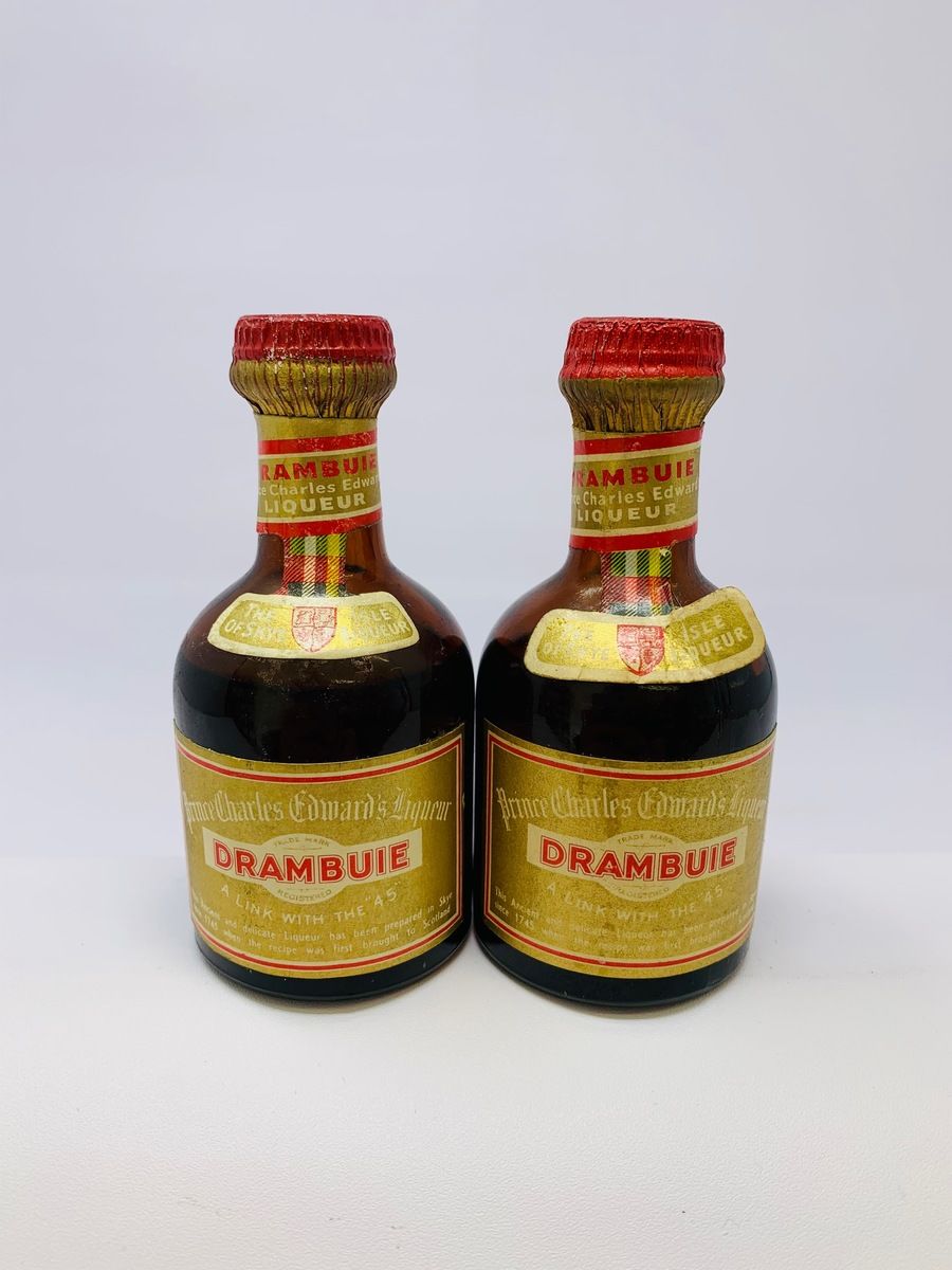 2 X DRAMBUIE MINIATURES 70 PROOF