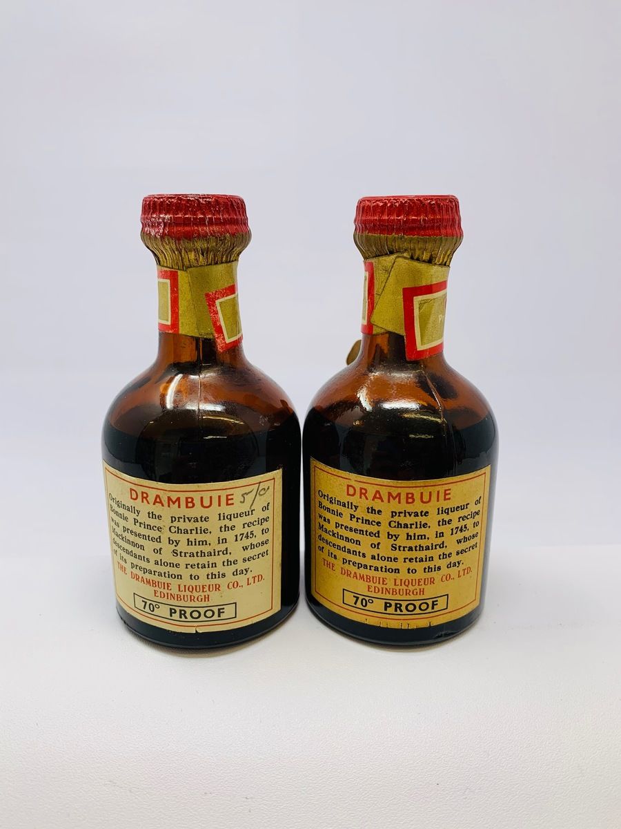 2 X DRAMBUIE MINIATURES 70 PROOF
