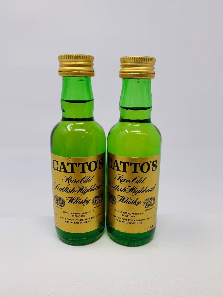 2 X CATTO RARE OLD SCOTCH WHISKY MINIATURES