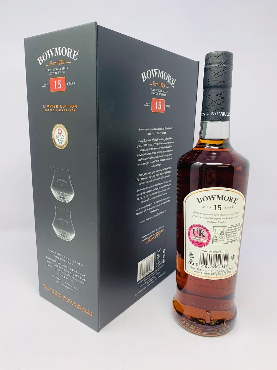 BOWMORE 15 YEAR OLD GLASS PACK