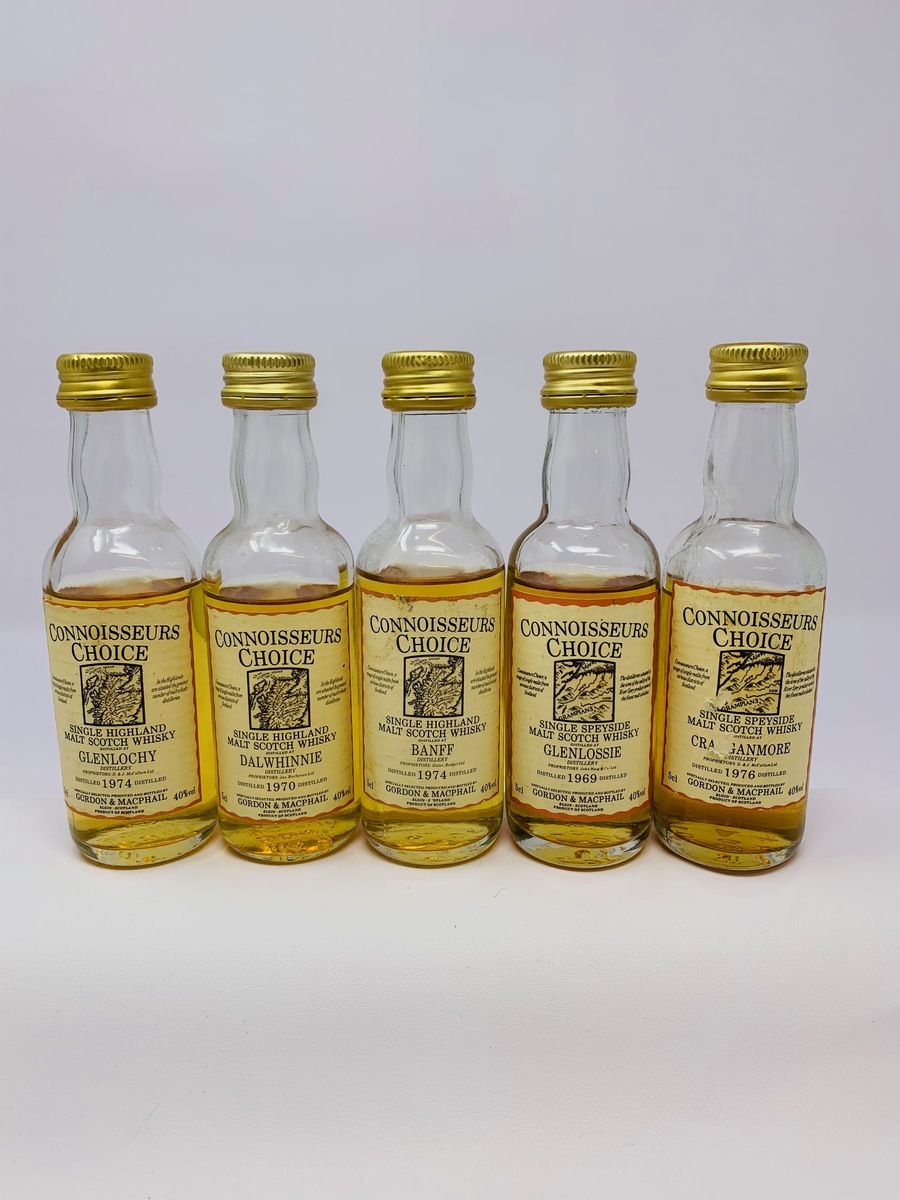 5 X CONNOISSEURS CHOICE WHISKY MINIATURES