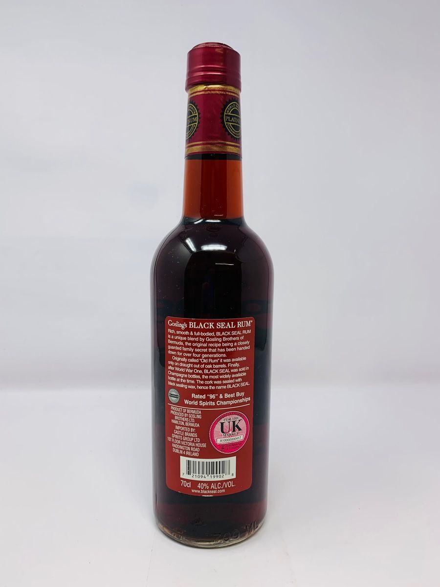 GOSLINGS BLACK SEAL 80 PROOF BERMUDA BLACK RUM