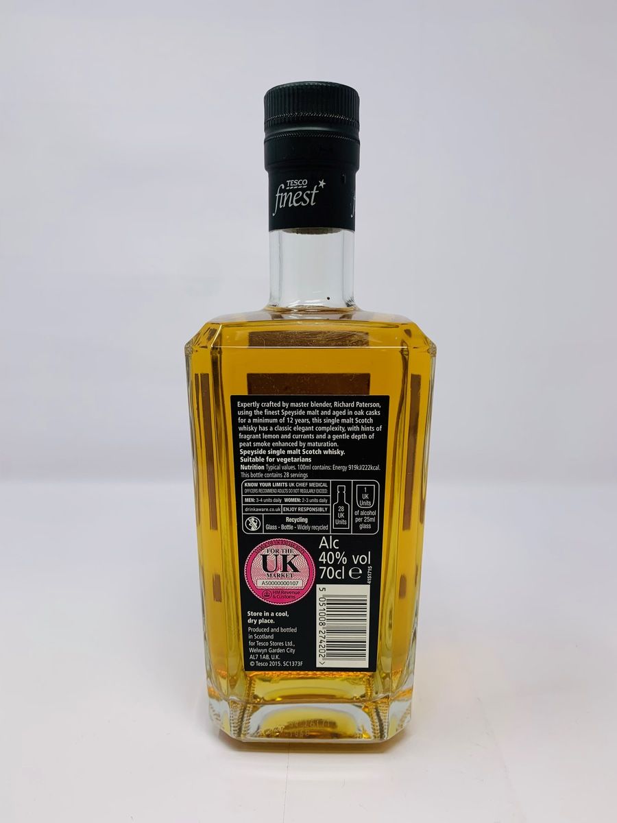 TESCO'S FINEST 12 YEAR OLD SPEYSIDE