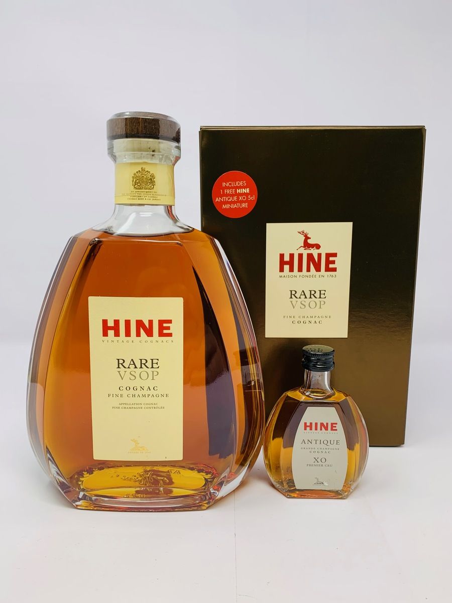 HINE RARE V.S.O.P COGNAC WITH MINIATURE
