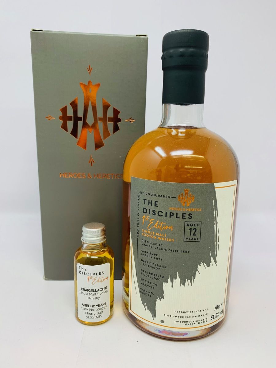CRAIGELLACHIE 12 YEARS OLD - THE DISCIPLES 1ST EDITION WITH SAMPLE