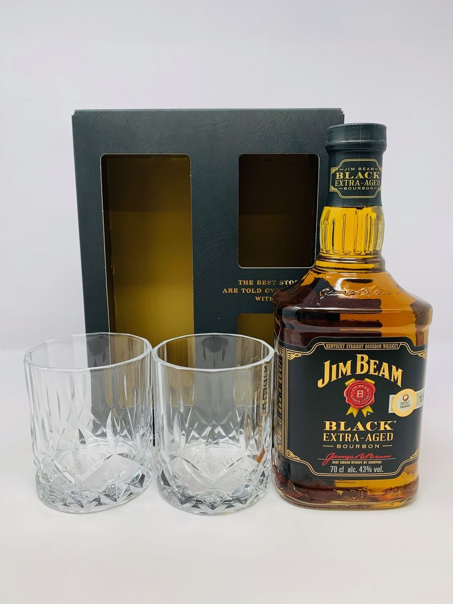 JIM BEAM BLACK EXTRA AGED BOURBON GLASS PACK