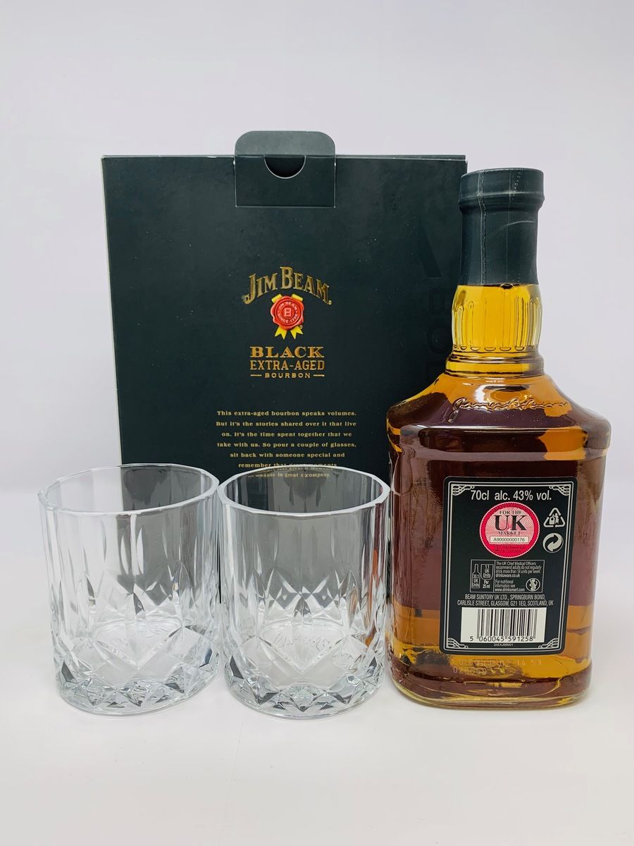 JIM BEAM BLACK EXTRA AGED BOURBON GLASS PACK