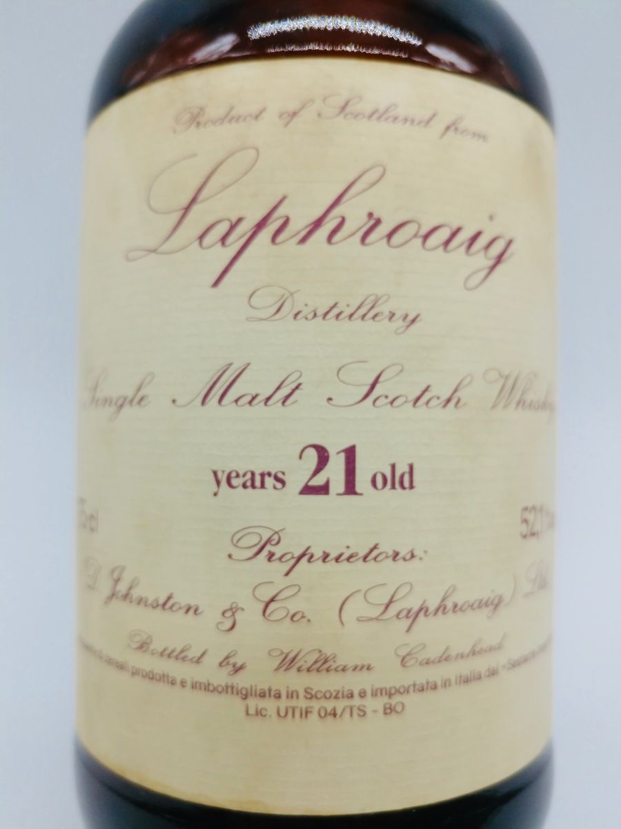 LAPHROAIG 21 YEAR OLD SESTANTE "DUMPY" CADENHEAD WHITE LABEL