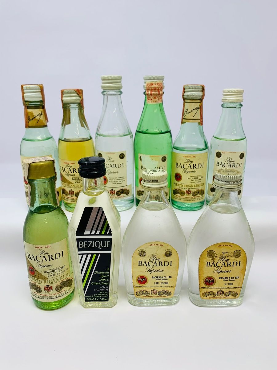 10 X BACARDI MINIATURES